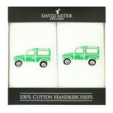 Dalaco Green Land Vehicle Embroidered Handkerchiefs.