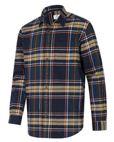 Hoggs Of Fife Coll Cotton Twill Check Shirt. Navy