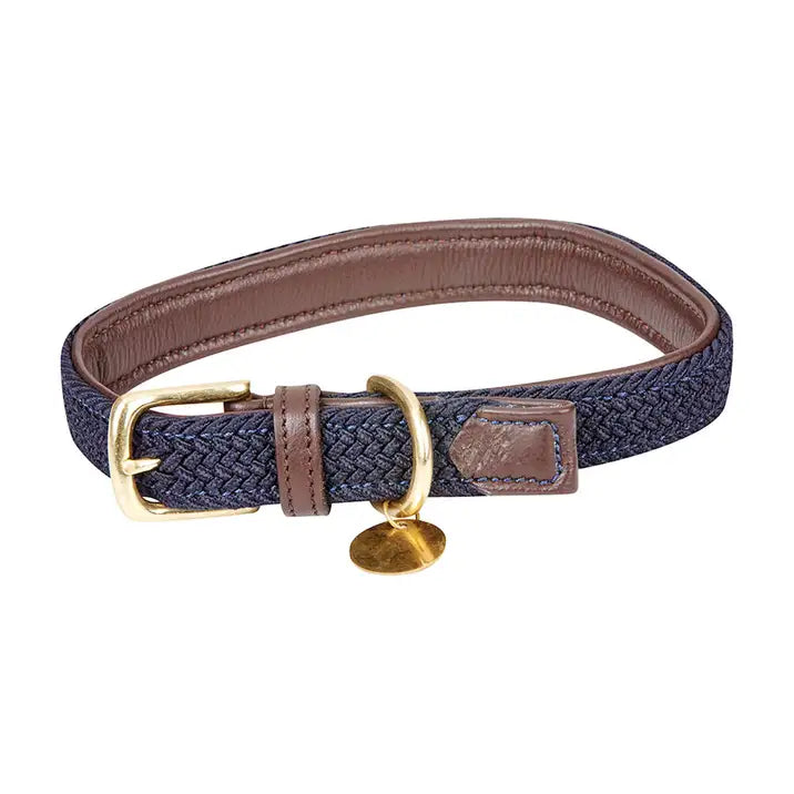 WEATHERBEETA leather plaited dog collar