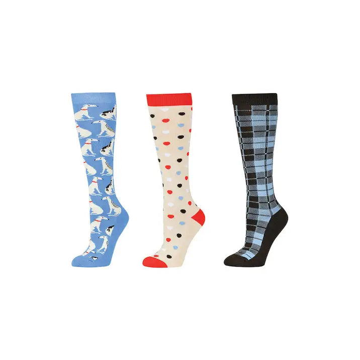 3 Pack Socks-DOG SPOTS/CHECK