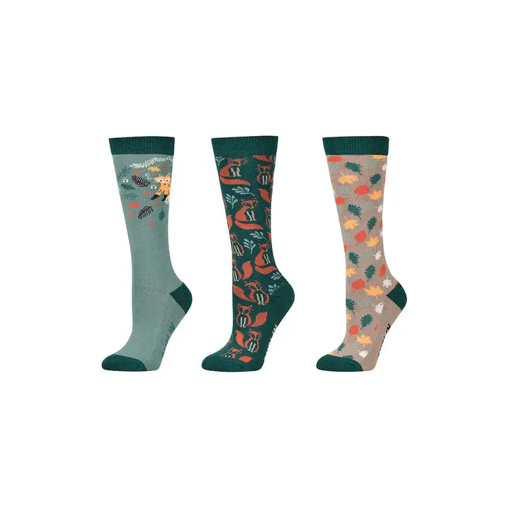 Kids 3 Pack Socks-Autumnal