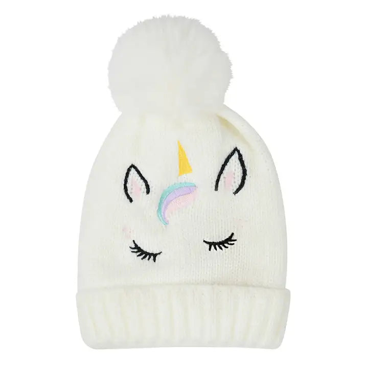 Kids Embroidered Unicorn Beanie