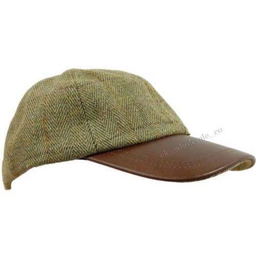 Tweed Leather Skip Hat