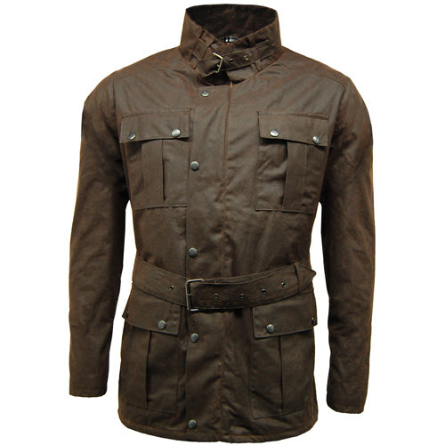 Game Continental Belted Motorcyle Wax Jacket