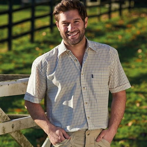 Mens Champion Short Sleeve Tattersall Shirt - 3041