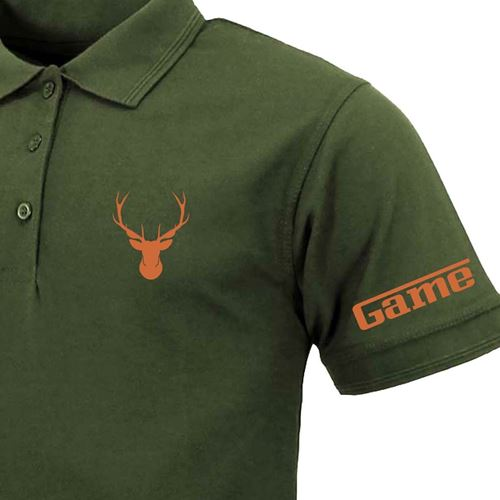 Mens Premium Polo Shirt with Stag & Game Logo Printing