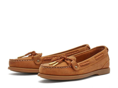 CLEARANCE-Chatham Rota G2 lady Nubuck Slip-on Boat shoes - walnut