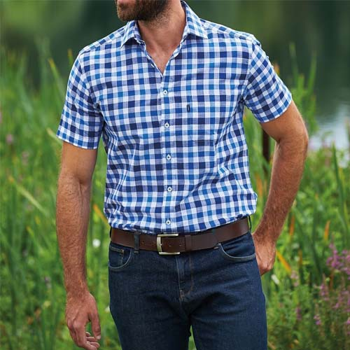 Mens Champion Short Sleeve Holkham Check Shirt