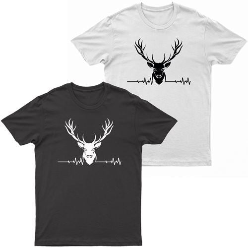 Adults Stag ECG Logo Printed T-Shirt