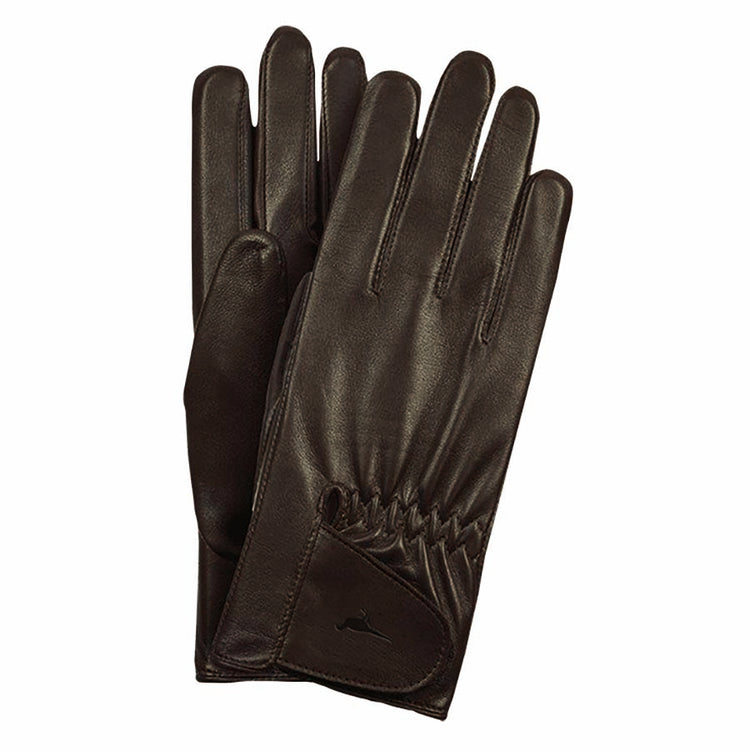 CLEARANCE-Paris Leather Gloves – Brown-Size 10