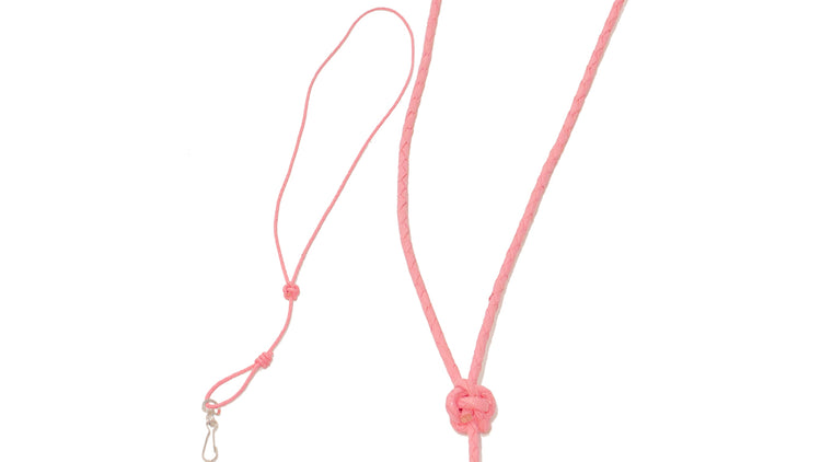 Pink Plaited Leather Lanyard by Bisley