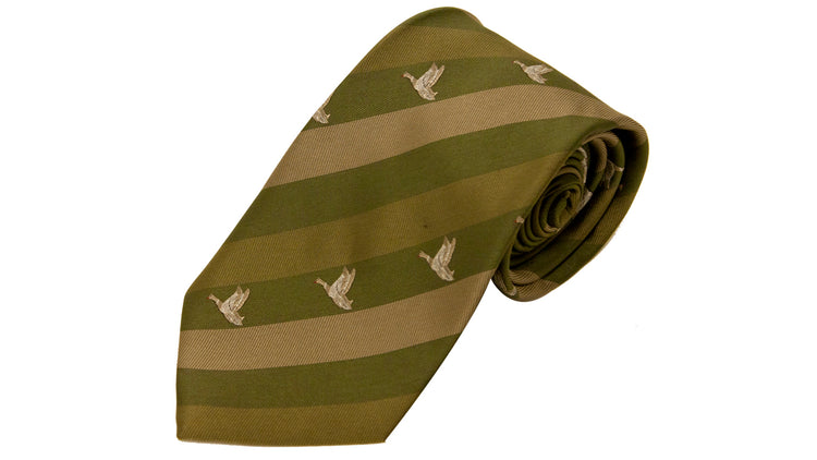 No.4 Tie Duck Striped Polyester by Bisley