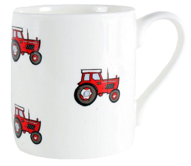 CLEARANCE - David Aster tractor illustration fine bone china mug