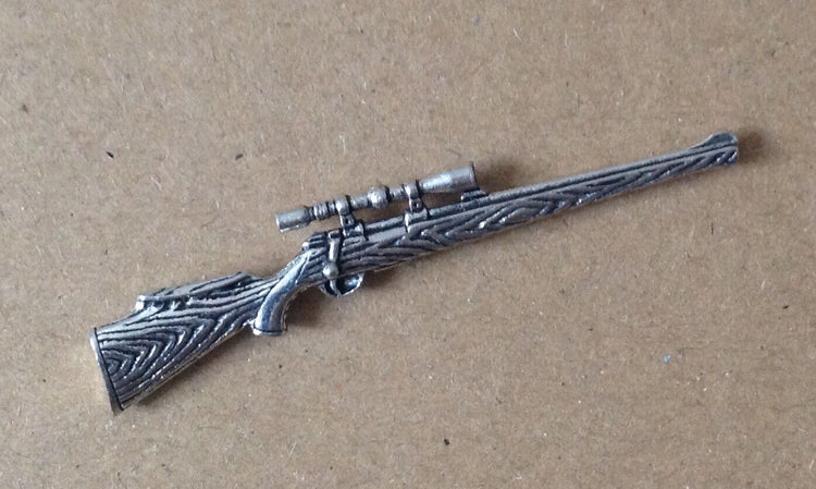 Hunting Rifle Shotgun Pewter Pin Badge