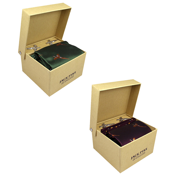 Jack Pyke Tie, Hanky and Cufflinks Gift Set Pheasant.