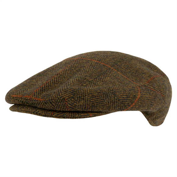 Jack Pyke Wool Blend Flat Cap Tweed Brown.