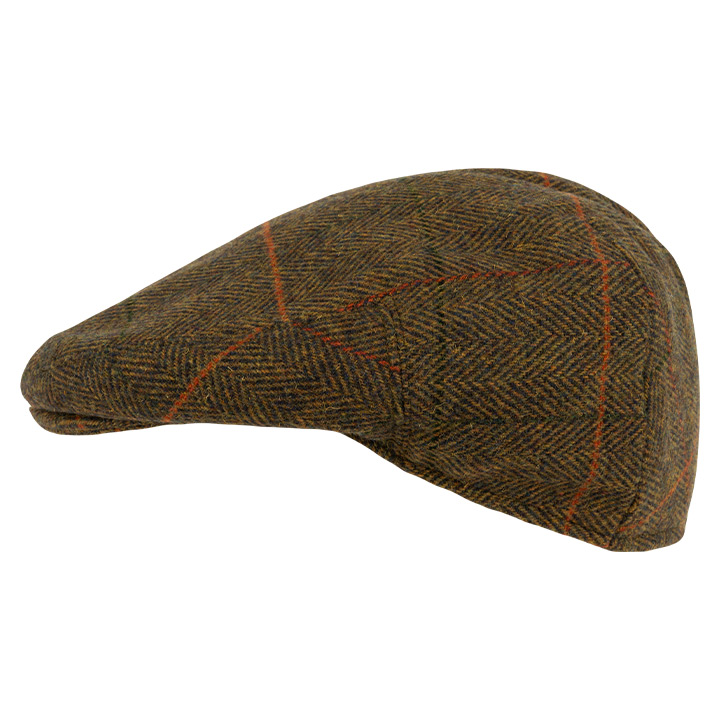 Jack Pyke Wool Blend Flat Cap Tweed Brown.