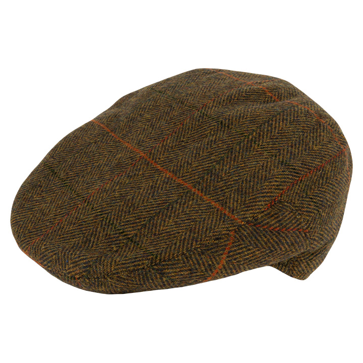 Jack Pyke Wool Blend Flat Cap Tweed Brown.