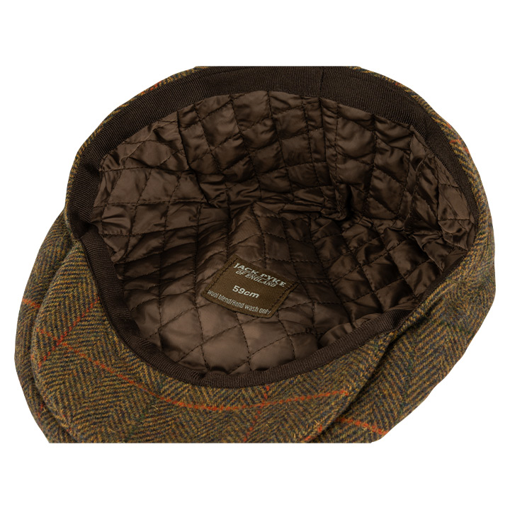 Jack Pyke Wool Blend Flat Cap Tweed Brown.