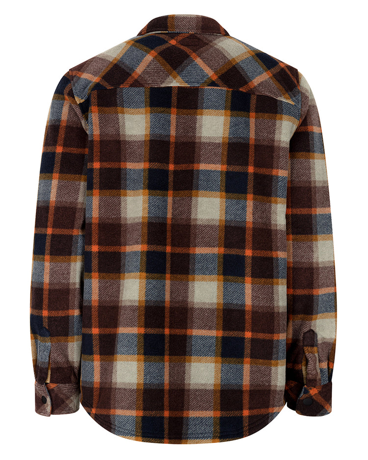 Hoggs Of Fife Brucefield Fleece Shacket Plaid Brown/Navy.