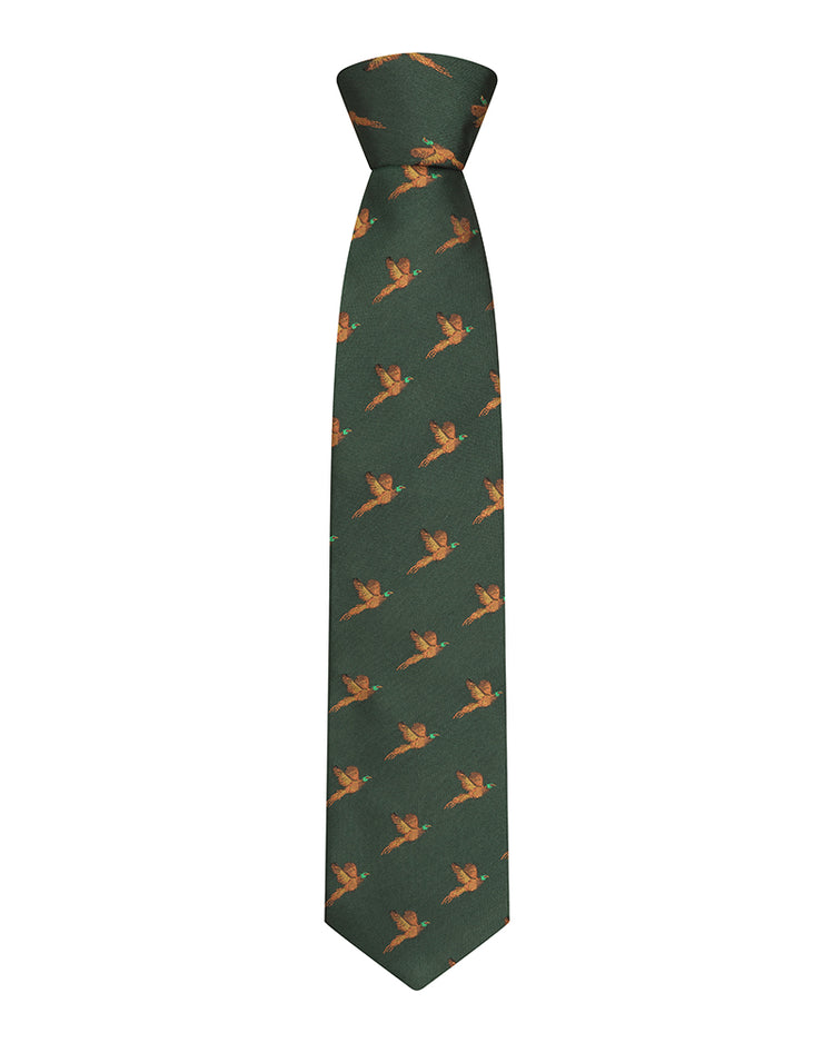 100% Silk Woven Tie Pheasants Boxed