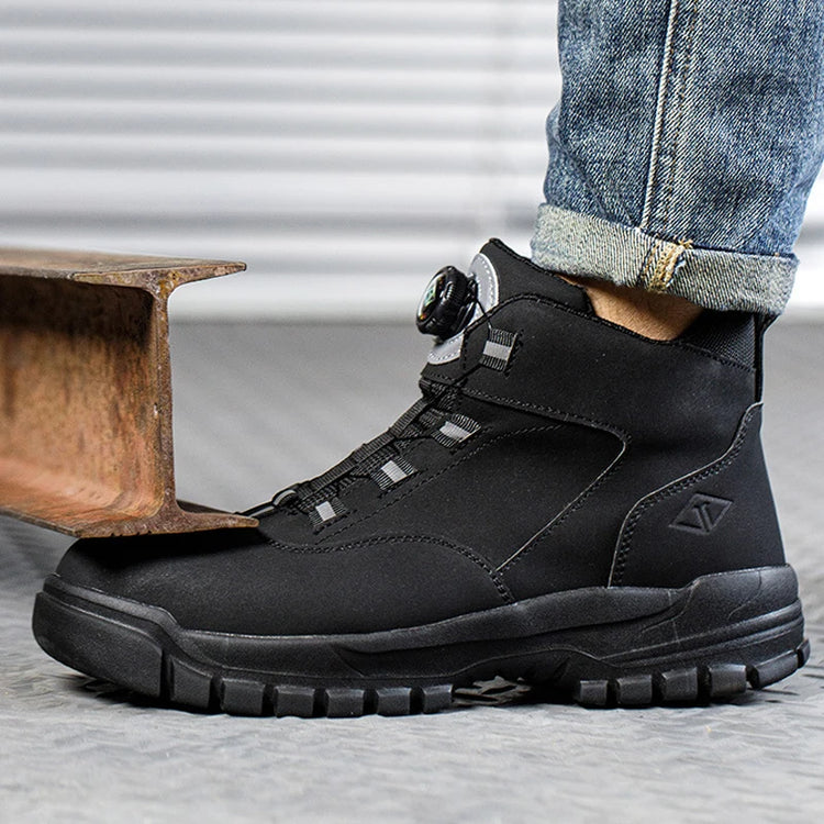 Rotating Buttons Men Safety Boots