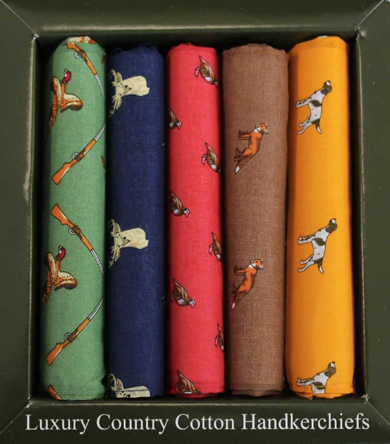 Soprano Country Themed Pack Of Five Cotton Handkerchiefs