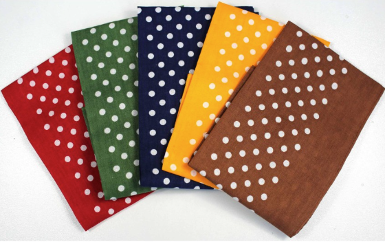 Soprano 5 Different Colours Of Spotted Cotton Hankies