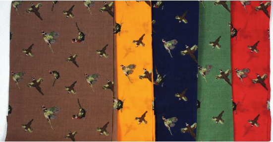 Soprano 5 Colour Pheasant Patterned Cotton Hanky Set