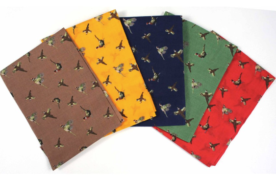 Soprano 5 Colour Pheasant Patterned Cotton Hanky Set