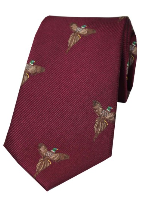 Soprano Flying Pheasants Country Silk Tie.