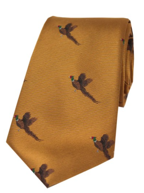 Soprano Flying Pheasants Country Silk Tie.