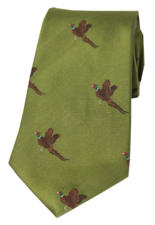 Soprano Flying Pheasants Country Silk Tie.