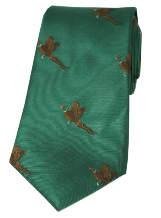 Soprano Flying Pheasants Country Silk Tie.