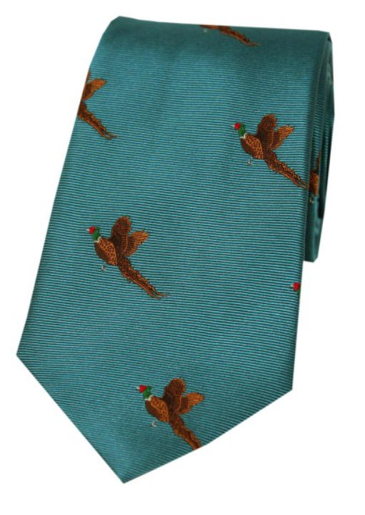 Soprano Flying Pheasants Country Silk Tie.