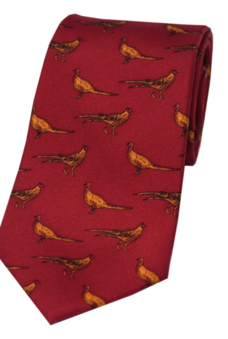 Soprano Standing Pheasant Country Silk Tie.