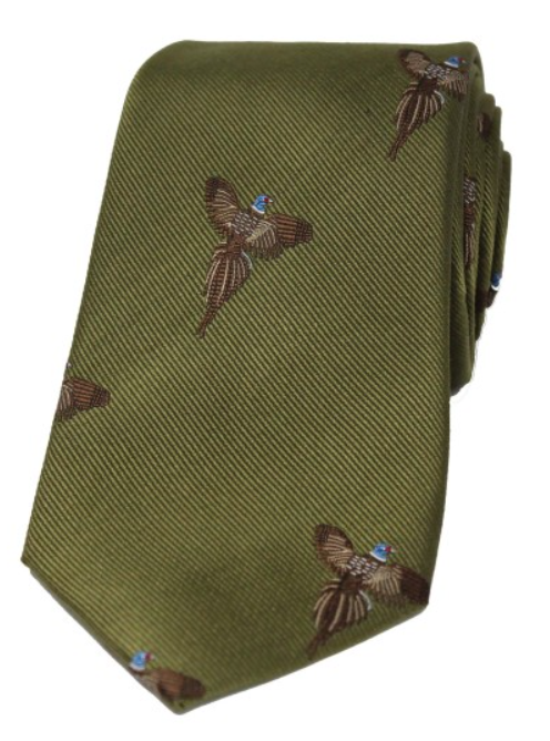 Soprano Flying Pheasants Country Silk Tie.