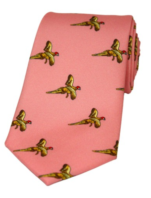 Soprano Flying Pheasant Country Silk Tie.