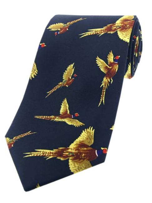 Soprano Flying Pheasant Country Silk Tie.