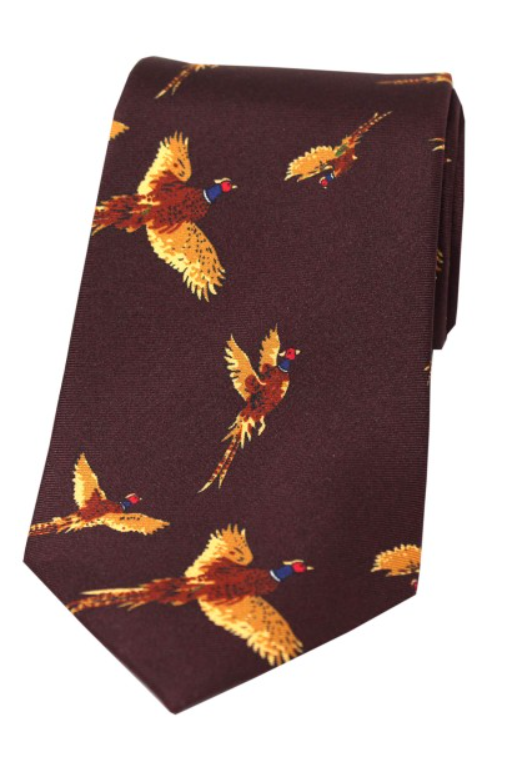 Soprano Flying Pheasant Country Silk Tie.