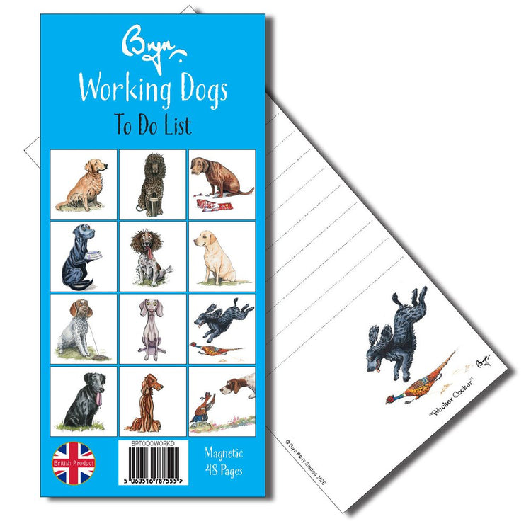 CLEARANCE - Bryn Parry Magnetic to do list pad - Working Dogs