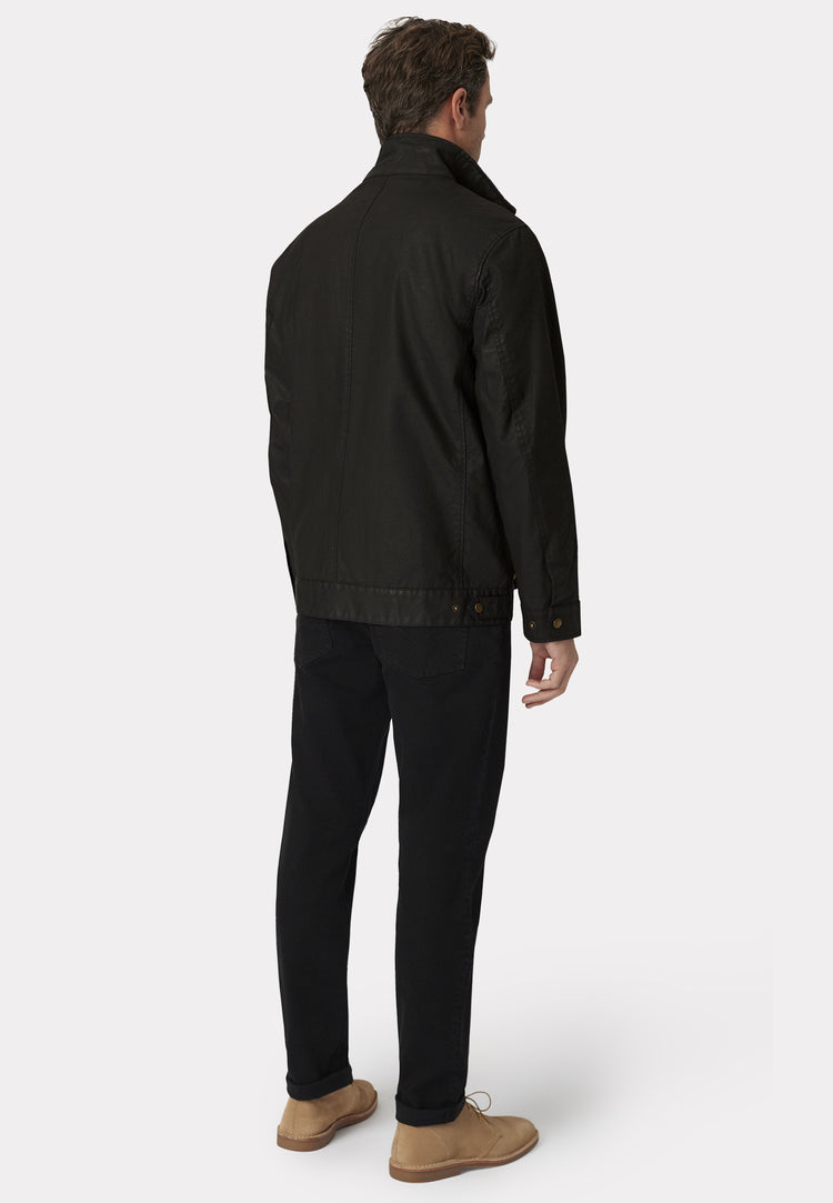 CLEARANCE - Brett Cotton Twill Carbon Finish Biker Jacket