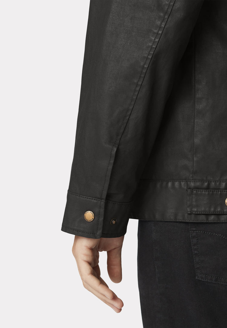 CLEARANCE - Brett Cotton Twill Carbon Finish Biker Jacket