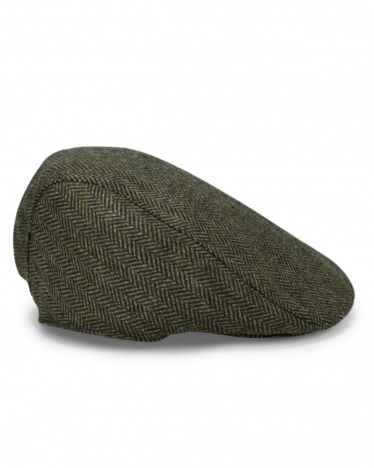 Hoggs Of Fife Herringbone Waterproof Tweed Cap.