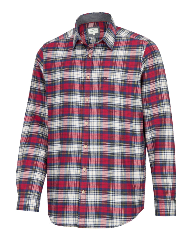 Hoggs Pitscottie Flannel Shirt Red Tartan Check.