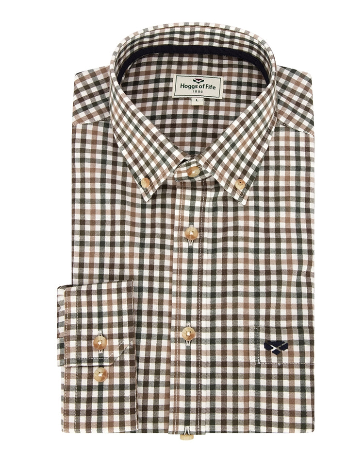 Hoggs Garvock Cotton Twill Herringbone Check Shirt