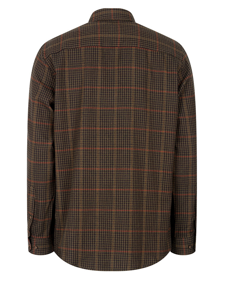 Hoggs Of Fife Harris Cotton & Wool Twill Check Shirt.