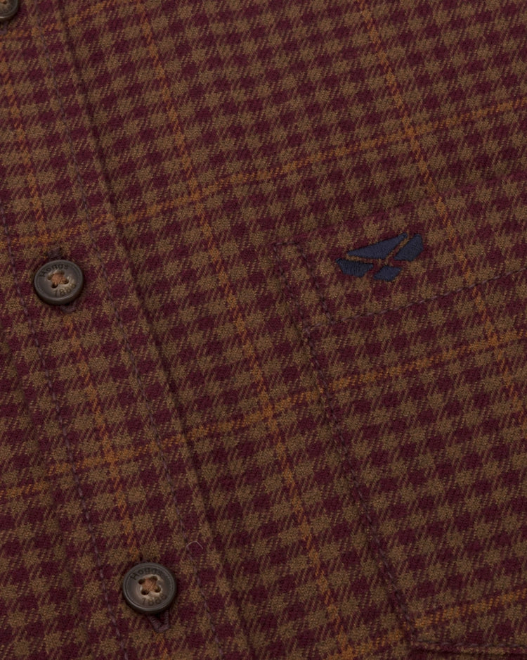 Hoggs Of Fife Harris Cotton & Wool Twill Check Shirt.