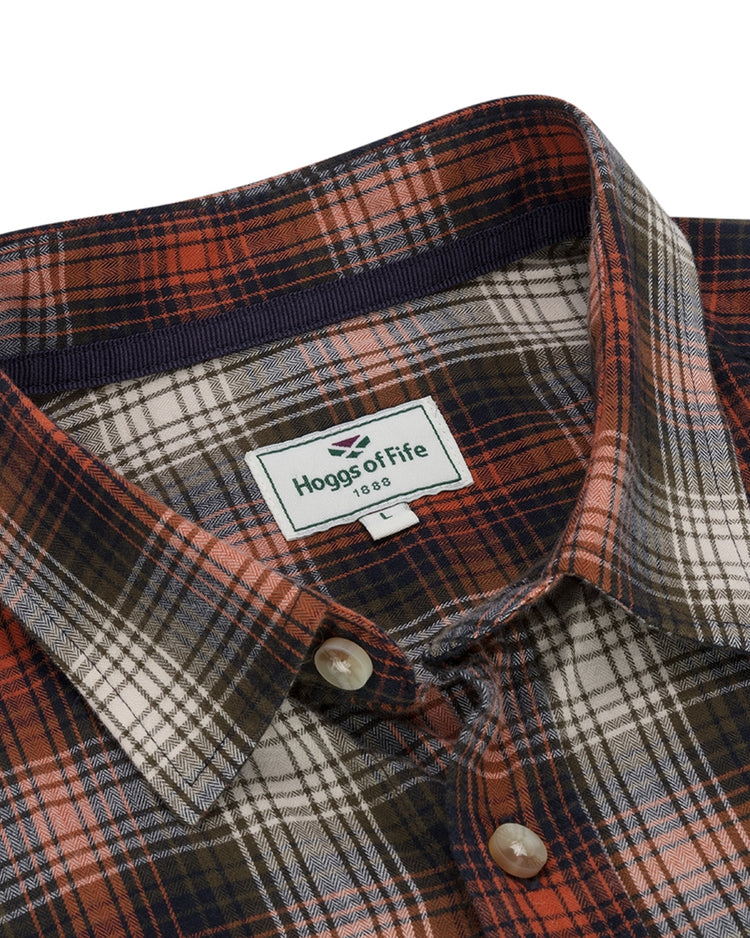 Hoggs Of Fife Tiree Herringbone Check Shirt.