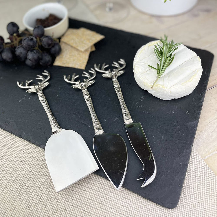 CLEARANCE -Stag cheese knife set